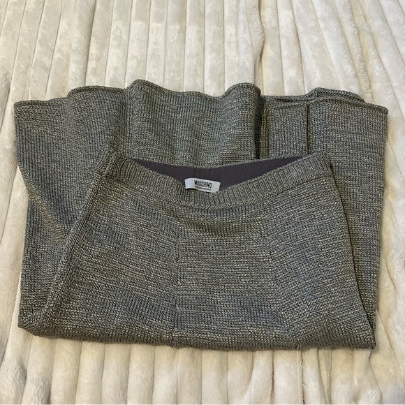 MOSCHINO Cheap and Chic Vintage Knit MIDI Skirt in Gray size 4 - Picture 10 of 12